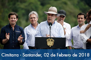 Presidente Juan Manuel Santos entrega puente “El Dieciocho” en Santander
