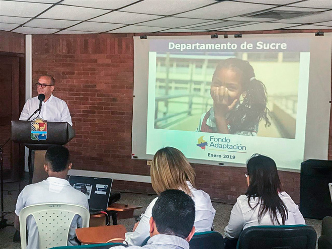 Fondo Adaptación y Gobernación de Sucre realizan mesa de trabajo para destrabar proyectos en la región
